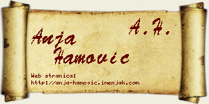 Anja Hamović vizit kartica
